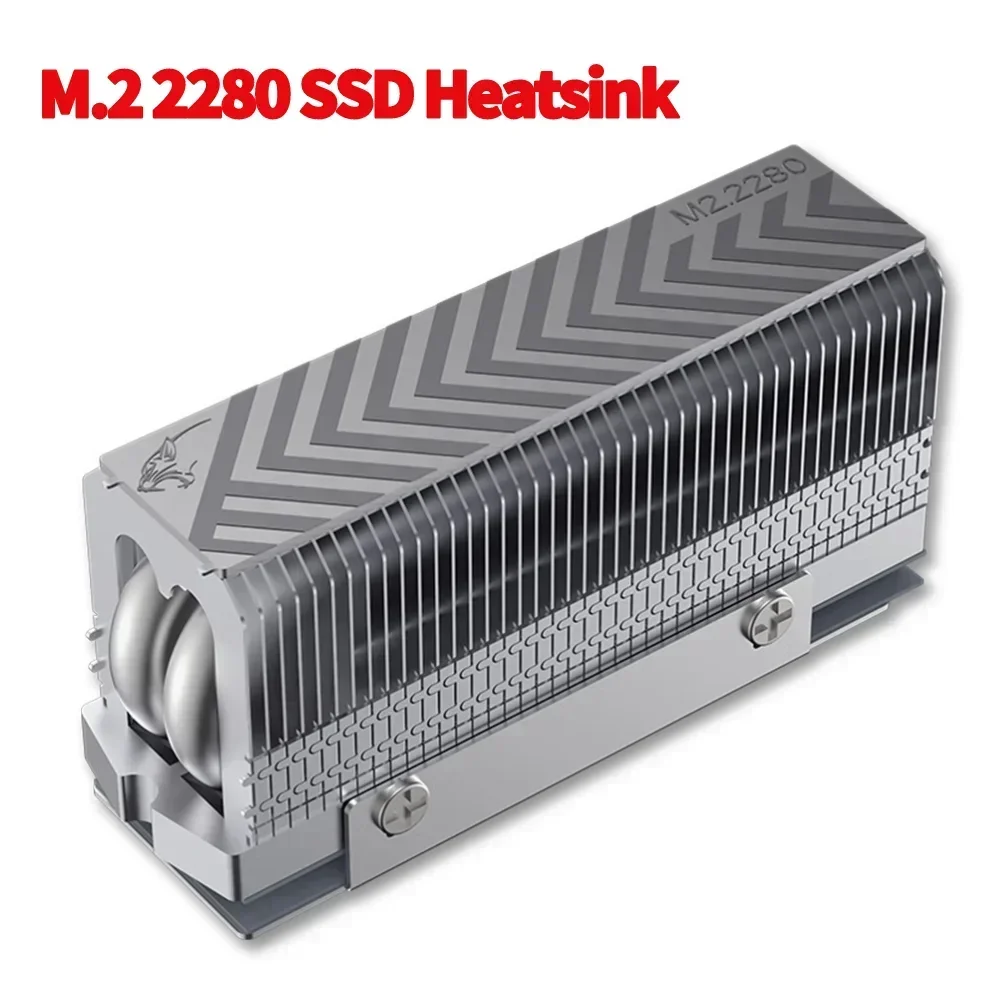 

M.2 2280 SSD Heatsink Solid State Drive Radiator 2xAGHP Heat Pipe SSD Radiator with Thermal Silicone Pad new 2024