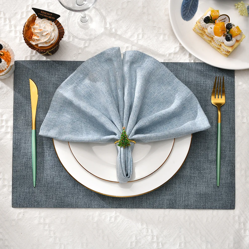 Red Christmas Flower Napkin Buckle High-Quality Tissue Ring Christmas Tree Napkin Rings Metal Napkin Buckle For Weddings