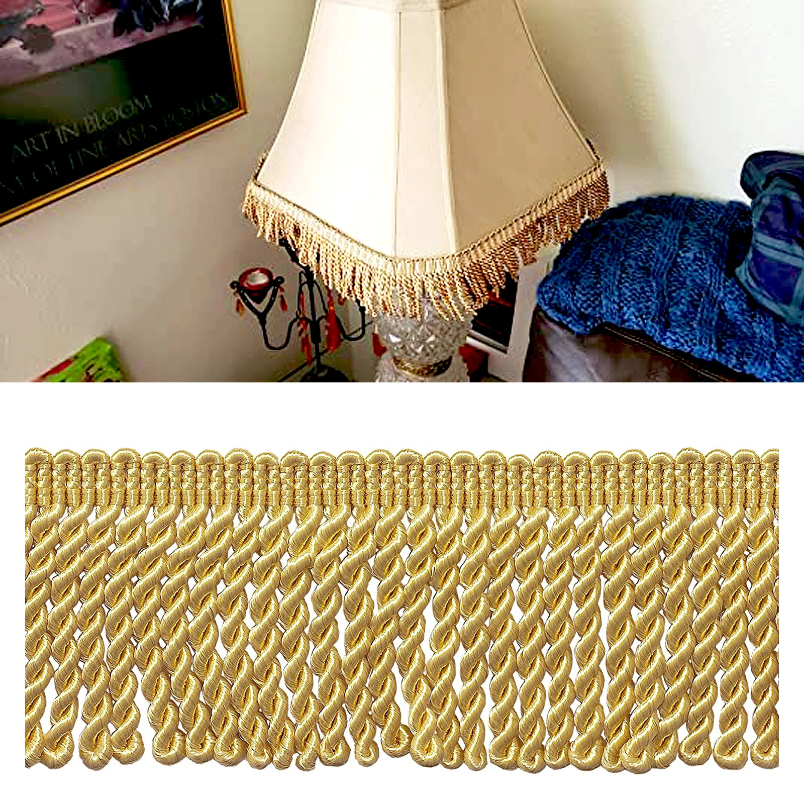 Curtain Fringes Bullion Fringe Trim ( 5.5 cm X 11 M) Fabric Trims Sewing DIY Decoration for Curtain Sofa Clothes