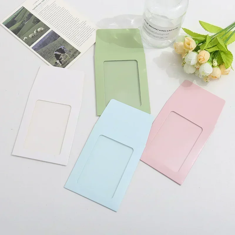 

5/10pcs Macaron Window Envelopes Kawaii Transparent Card Holder DIY Photo Frame Storage Holder Packaging Bag Pocket Envelopes