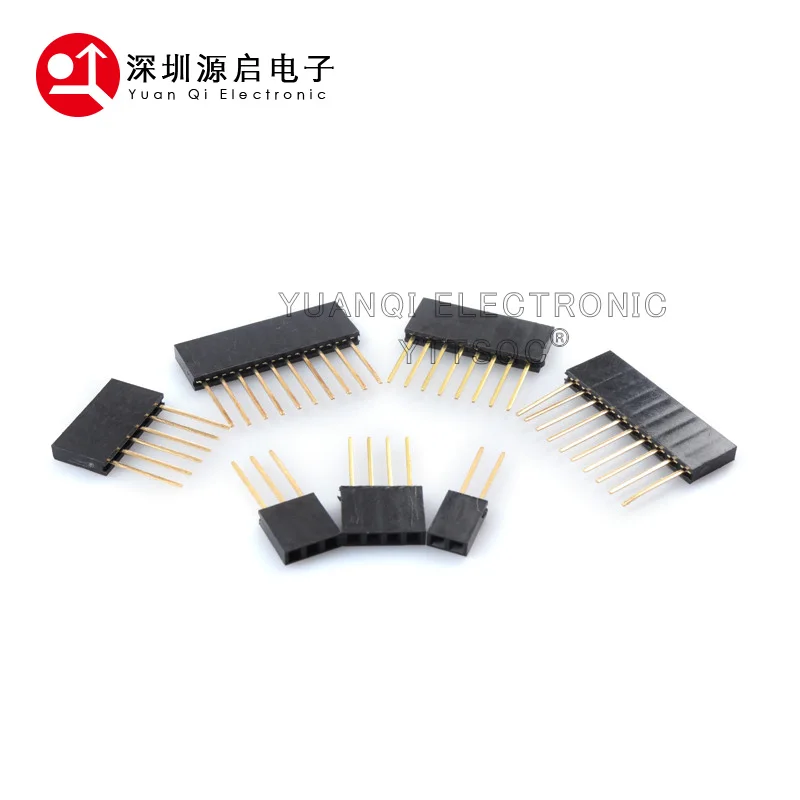 2.54mm Single Row Female Long Pins PC104 11mm 15mm PCB Board Pin Header Socket Connector 1*2/3/4/6/8/10/15Pin For Arduino DIY