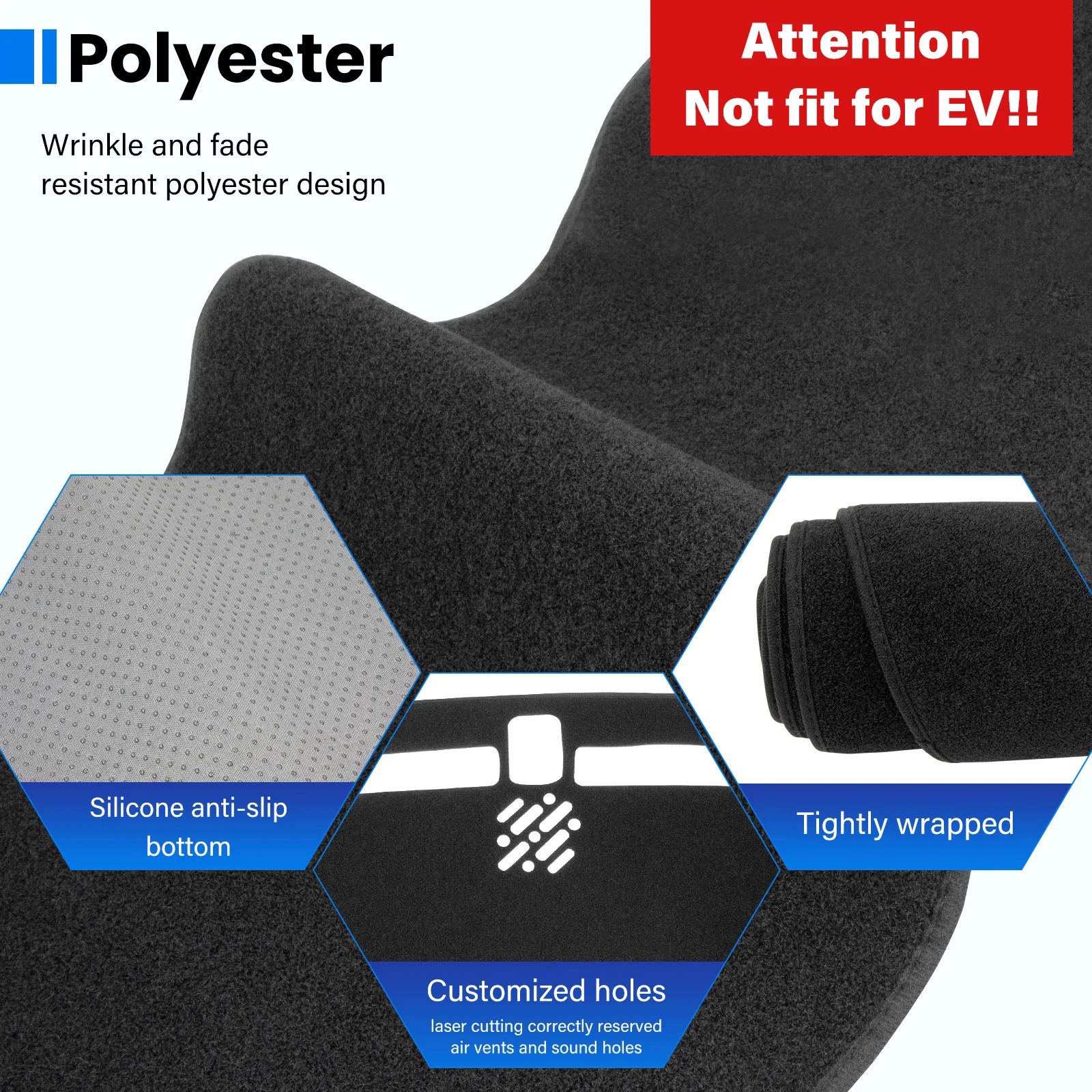 Dashboard Cover Mat for Chevrolet Equinox 2025 2026 Accessories Dash Cover Dash Mat Sunshade Glare UV Rays Protector Interior view 2