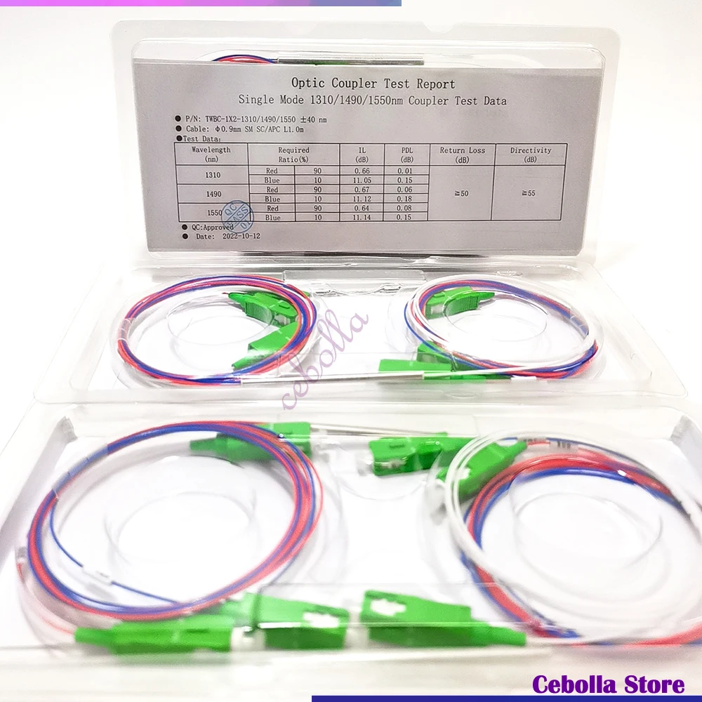 FTTH 1x2 Coupler Splittter Optical Fiber FBT Splitter 10:90  SC-APC Connector