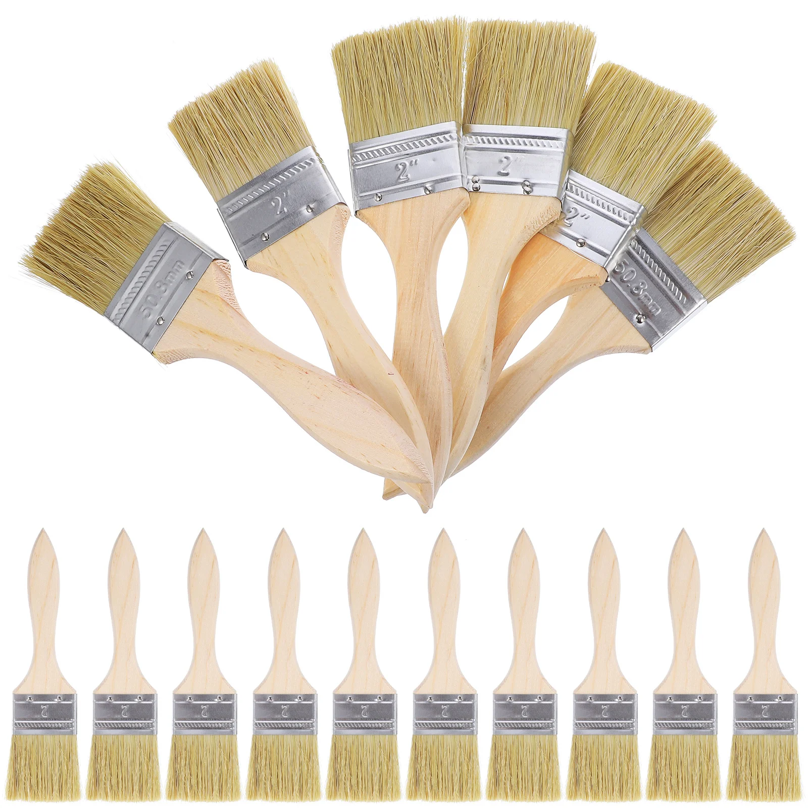 Durable 23pcs Wooden Handle Paint Brushes for Artists Thick Bristle Mixed Fiber Tools Ideal for House Decoration Projects