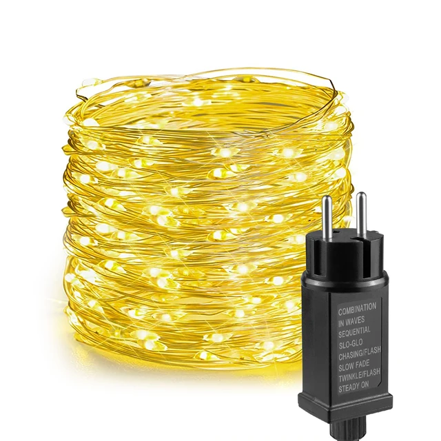 10M-100M LED Light String drut miedziany Garland bajkowe światło 110V 220V wodoodporny odkryty ogród wesele świąteczne dekoracje