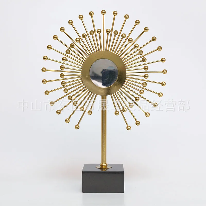 European home round metal jewelry ornament restaurant decoration handicrafts home light luxury metal sunglasses ornament