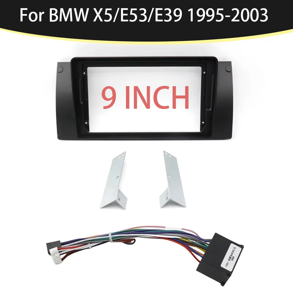 

Car Stereo 9" Big Screen Fascia Frame Adapter For BMW X5/E53/E39 1995-2003 2Din DVD Player Dash Audio Fitting Panel Kit
