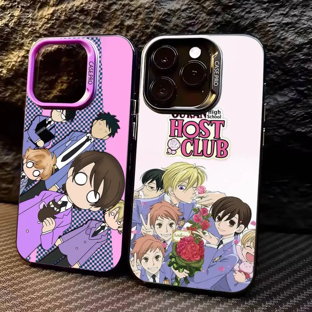 

O-Ouran High School Anime Host C-Club Phone Case For iPhone17,16,15,14,13,12,11 Plus,Pro Max Colored Silver Plate Inside Cover