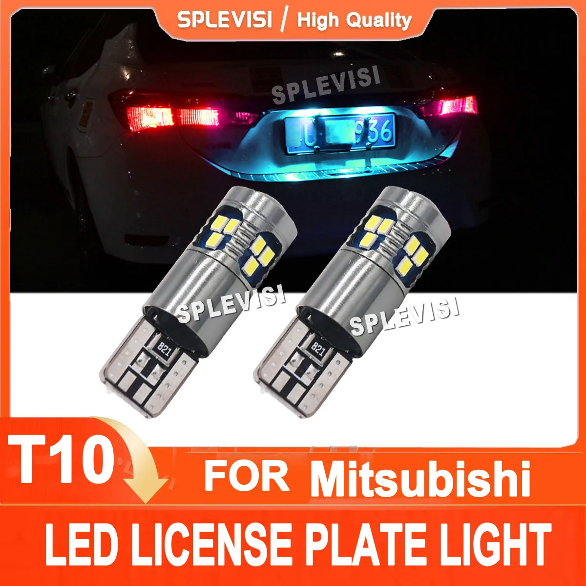 2x 12v  T10 LED License Plate Light Bulbs Relace Kit For Mitsubishi ASX Eclipse Galant Lancer Outlander Ice blue white red green