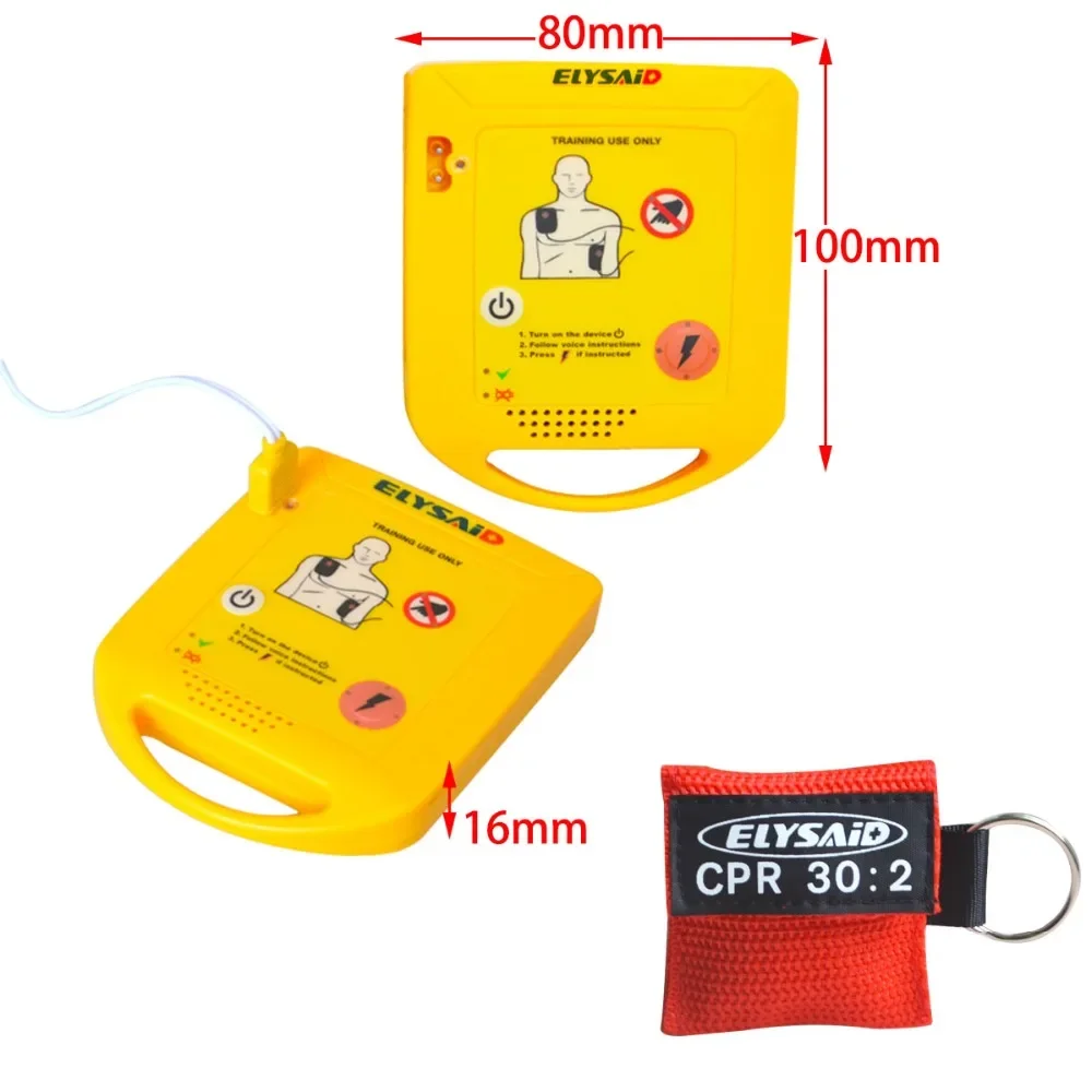 1 set New French Mini AEDTrainer Automated Cardiopulmonary Resuscitation Training Device +1pcs 30:2 Cpr Face Shield