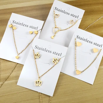 Love Heart Pendant Necklaces For Women Stainless Steel No Fade 2 Pieces Jewelry Wedding…