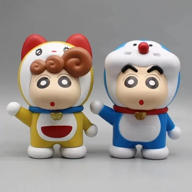 รุ่น Q Crayon Shin-Chan Doraemon อะนิเมะเดสก์ท็อปตกแต่งคอลเลกชัน PVC ของเล่นสําหรับของขวัญเด็ก