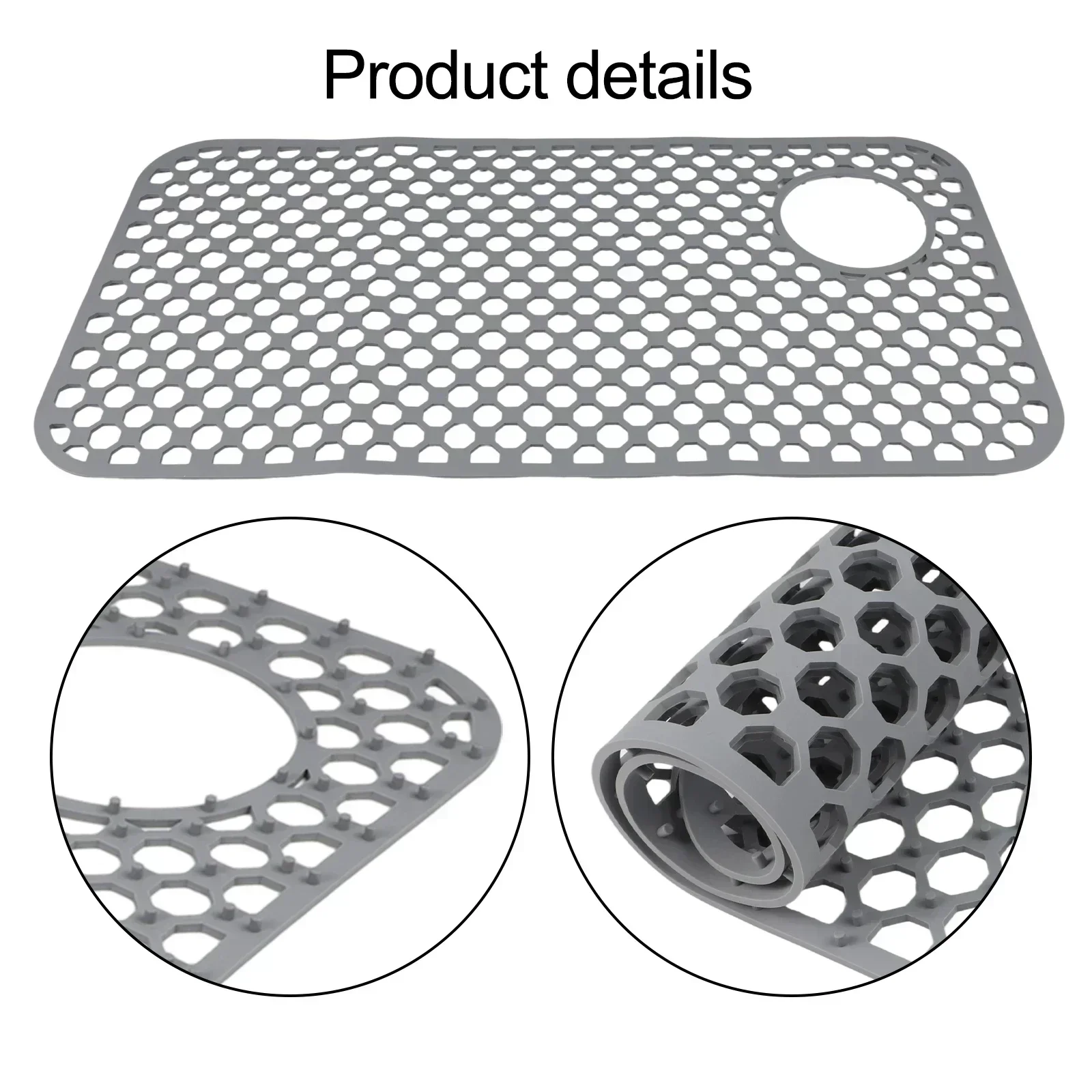 Heat Resistant Mat Collapsible Sink Mat Customizable Size Dishwasher Safe Food-Grade Silicone Quick Drying Design
