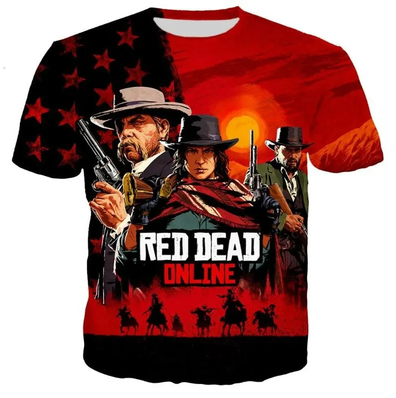 2024 Popular Game Red Dead Redemption 2 T-shirts 3D Print Summer Men Women Short Sleeve Tee Shirt Fashion Oversized Kid Y2k Tops