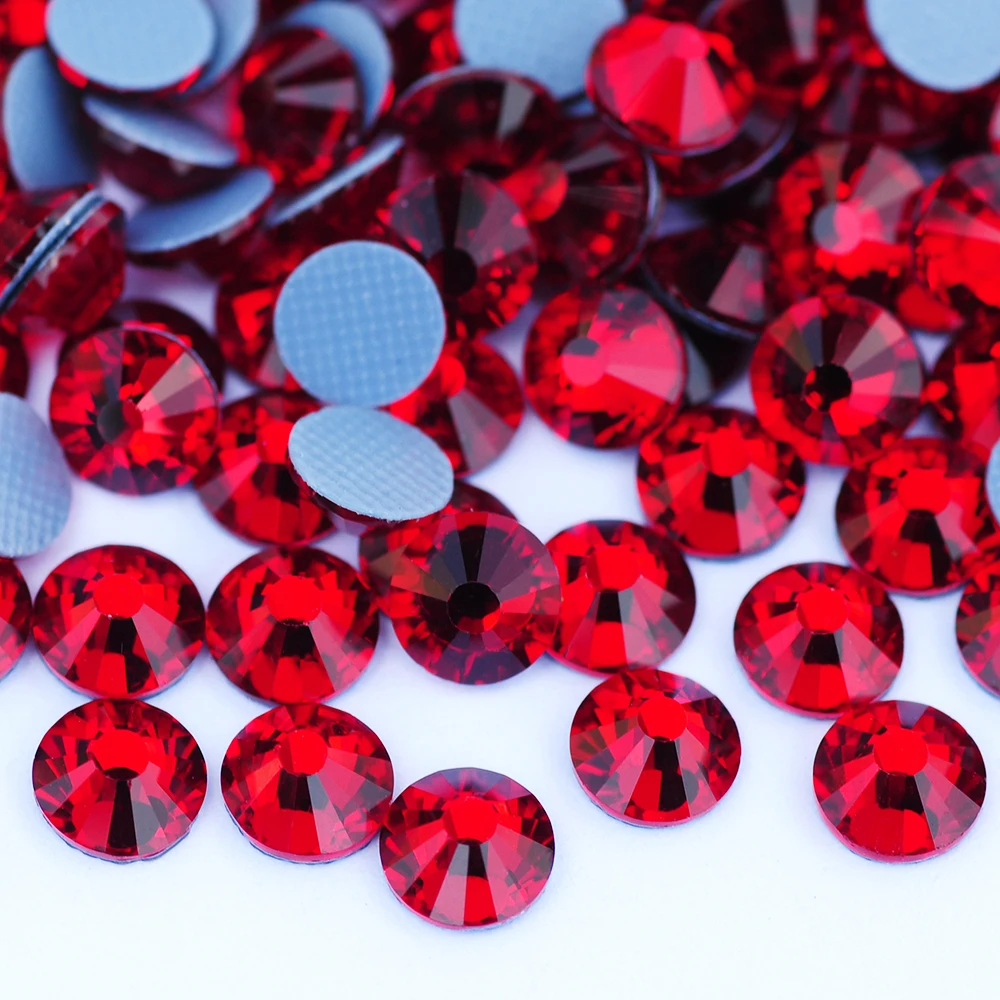 YANRUO 2058HF SS4-SS30 Siam Flat Back Rhinestones Hotfix Iron On Crystals Strass DIY Glass Stone For Clothes