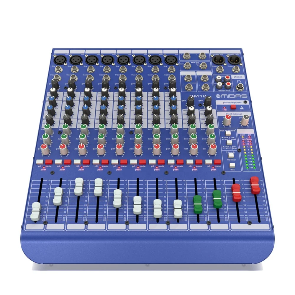 Midas DM12 Analog Mixer 12 Input Channels 8 Mono Inputs With Midas Mic Pre-amps