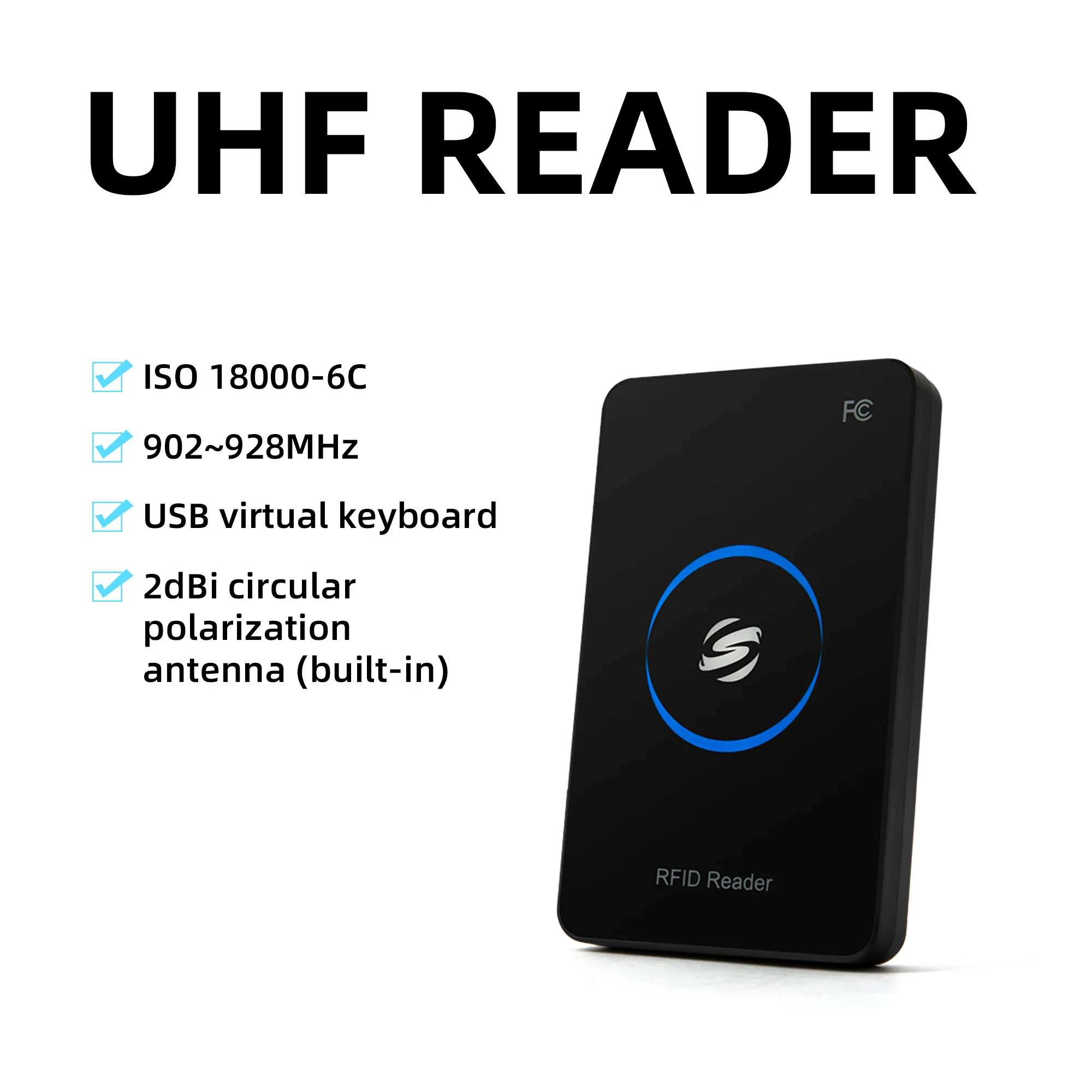 Free shipping Ultra High Frequency UHF Reader writer for ISO18000-6C EPC GEN2 with SDK Development USB 902～928MHz Desktop Reader