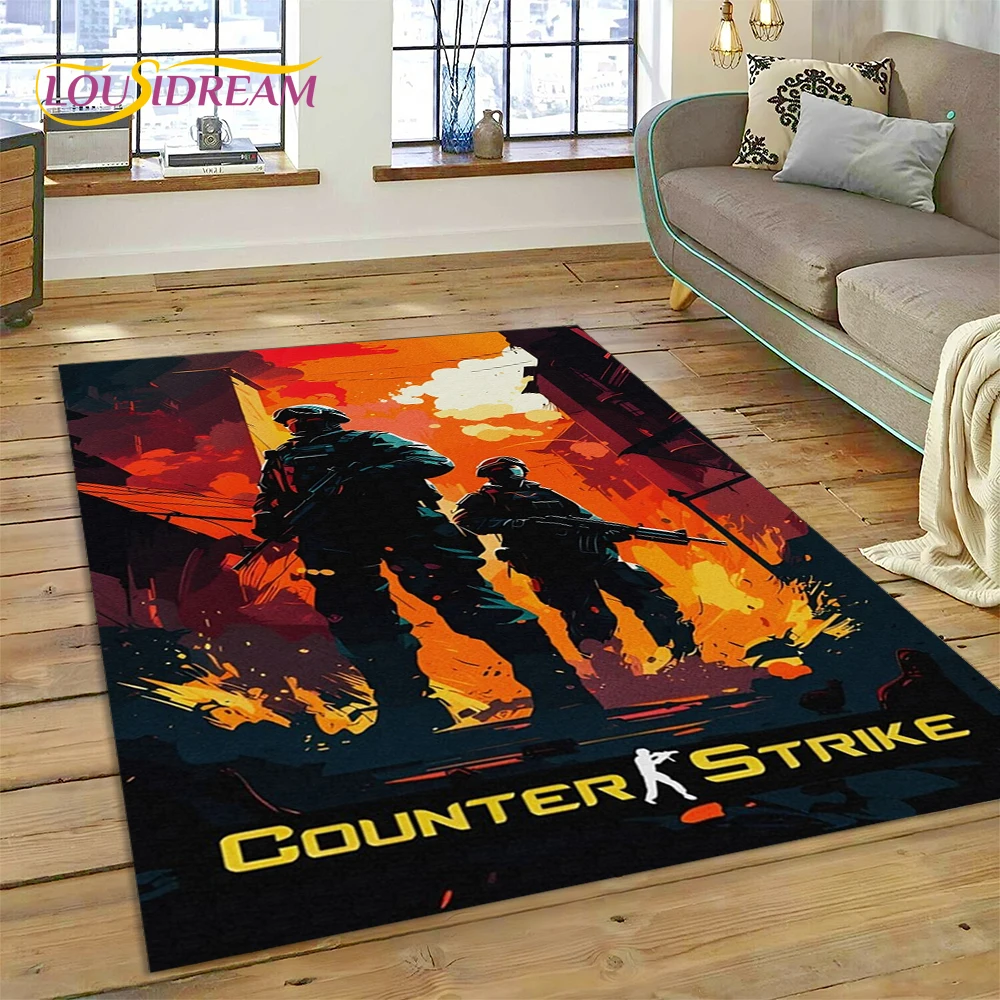 CS GO,Counter Strike Game Gamer HD Rug Carpet for Living Room Bedroom Decor,Floor Mat Non-slip Decoration for Sofa Doormat Gift