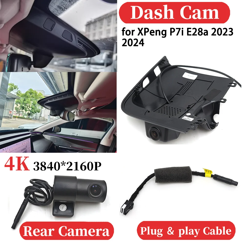 

ZJCGO for XPeng P7i E28a 2023 2024 OEM UHD Car 4K Video Recorder DVR Dash Cam Dashboard Camera Night Vision Plug and play