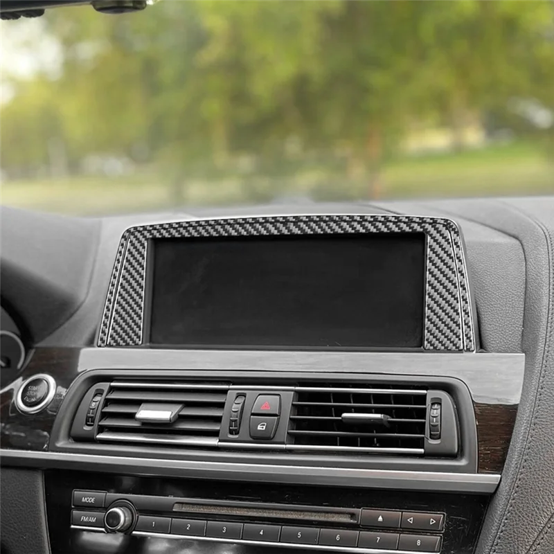 

Top!-Carbon Fiber Center Navigation Panel Cover Trim Accessories For BMW 6 Series M6 F12 F13 F06 2011-2018