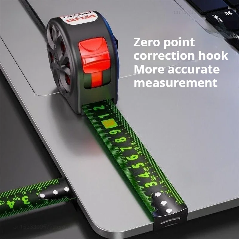 DELIXI Fluorescent Tape Measure Thickened Home High-precision wear-resistant Measuring Ruler Stainless Steel Ruler Tools