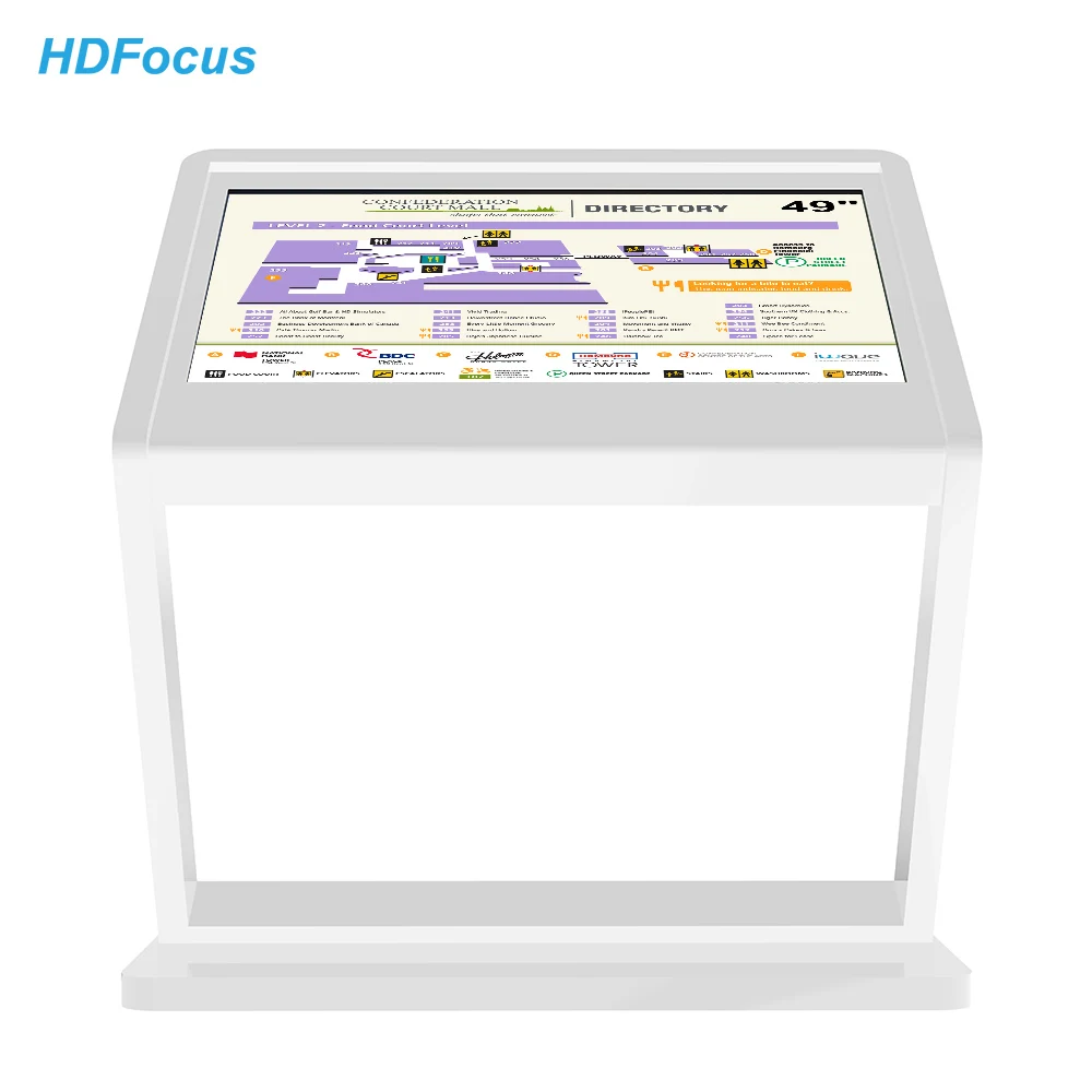 49 Inch Floor Stand Lcd Touch Screen Advertising Display 4K Hd Self-Service Exhibition Interactive Kiosk For Wayfinding