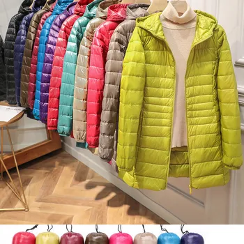 معطف نسائي طويل دافئ مع حقيبة تخزين محمولة للنساء سترة خفيفة...