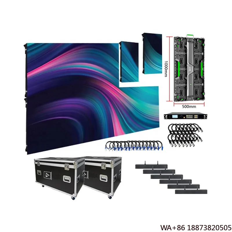 شاشة LED خارجية عالية التحديث P2.976 P4.81 500x1000mm تأجير شاشات الإعلان الخارجية خزانة لوحة ملونة كاملة