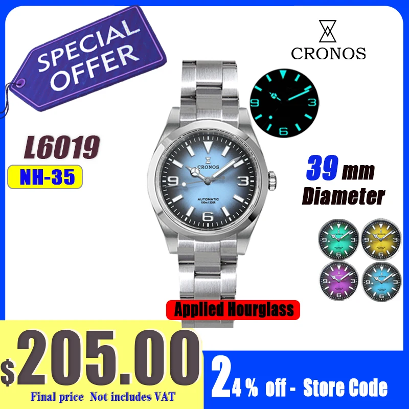 Cronos Luxus-Herrenuhren 36 mm Explore Climbing Series Paar-Sportuhr NH35 PT5000 Unisex automatische mechanische Uhr 10 Bar