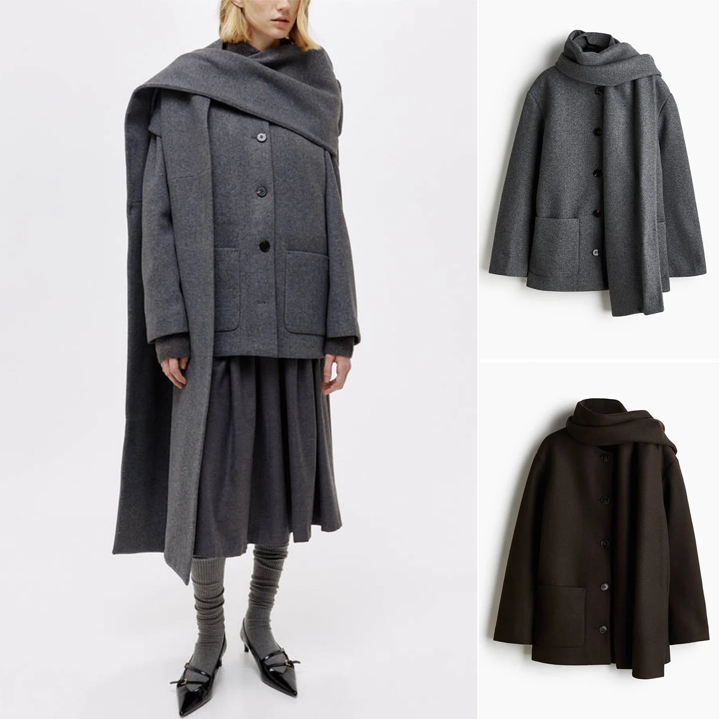 

Осень-зима, новый женский круглый шарф Ne Long Sve, дизайн Briti Sle, темно-синее пальто Jaet, полиэфирное волокно 00%