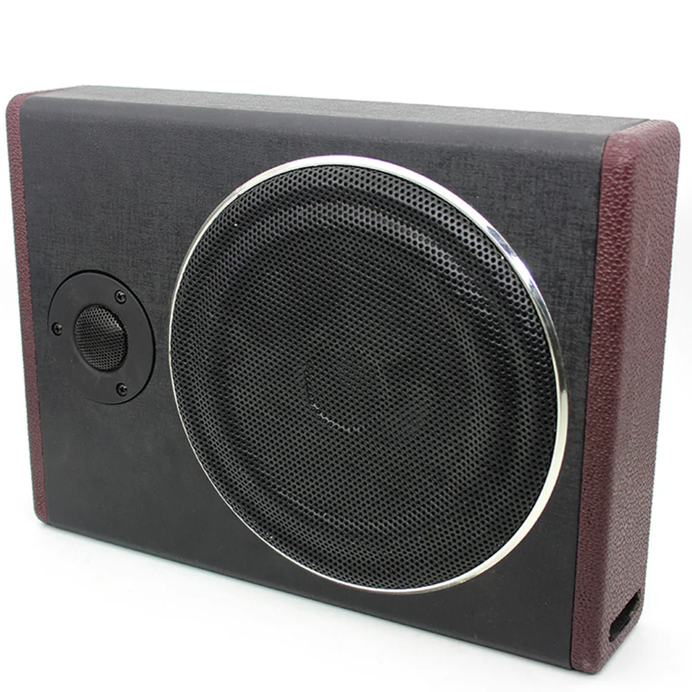 8 Inch Ultra Thin Car Subwoofer Active Under Seat Car Active Subwoofer Bass + Slim Metal Cover 12V 600W