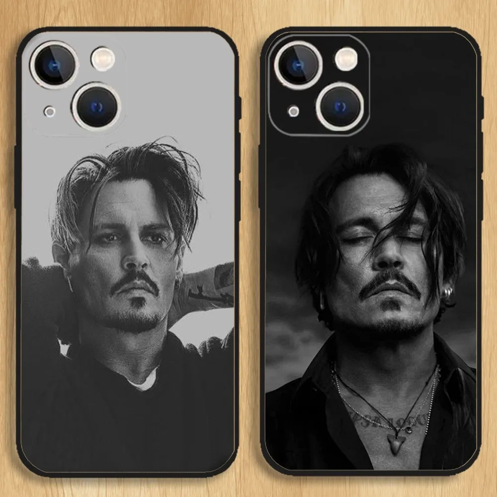 Johnny Depp Actor Phone Case For iPhone15,14,13,12,11,Pro,Max,Plus,Mini,X,XS,XR,8,7,6,S,Plus,SE Soft Black Case