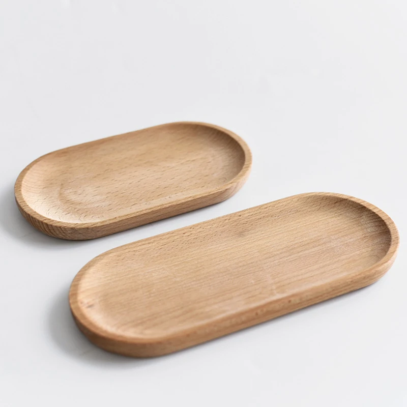 Oval Wooden Tea Tray Serving Table Plate Snacks Food Storage Dish for Tray Fruit Dishes Saucer Dessert Serving Tray Bamboo Tray