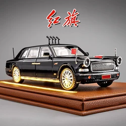 1:24 HONGQI L5 parata militare auto in lega pressofuso modello di auto giocattolo suono e luce giocattolo per bambini da collezione regalo di compleanno