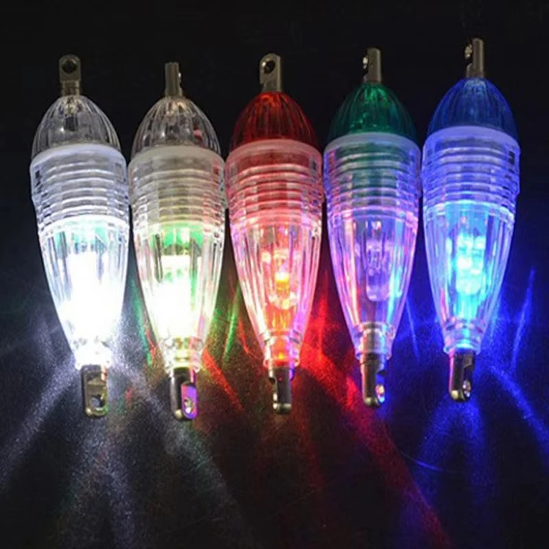 Mini LED Fishing Light 6CM Underwater Tool Lighted Fish Bait Flash Lure Waterproof Red/White/Blue/Green Battery Night Deep Water