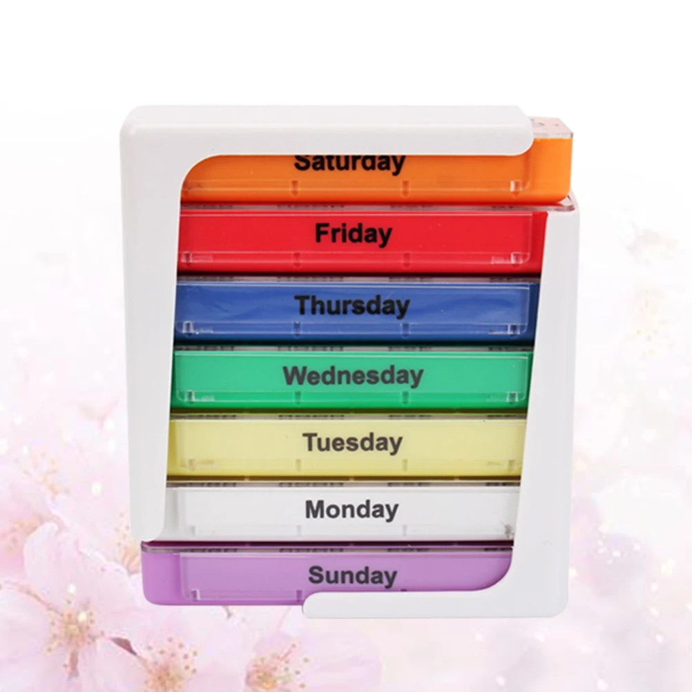 

7 Day Medicine Box Organizer 4 Times A Day Portable Pill Container 28 Grids Travel Storage Case For Elderly Durable