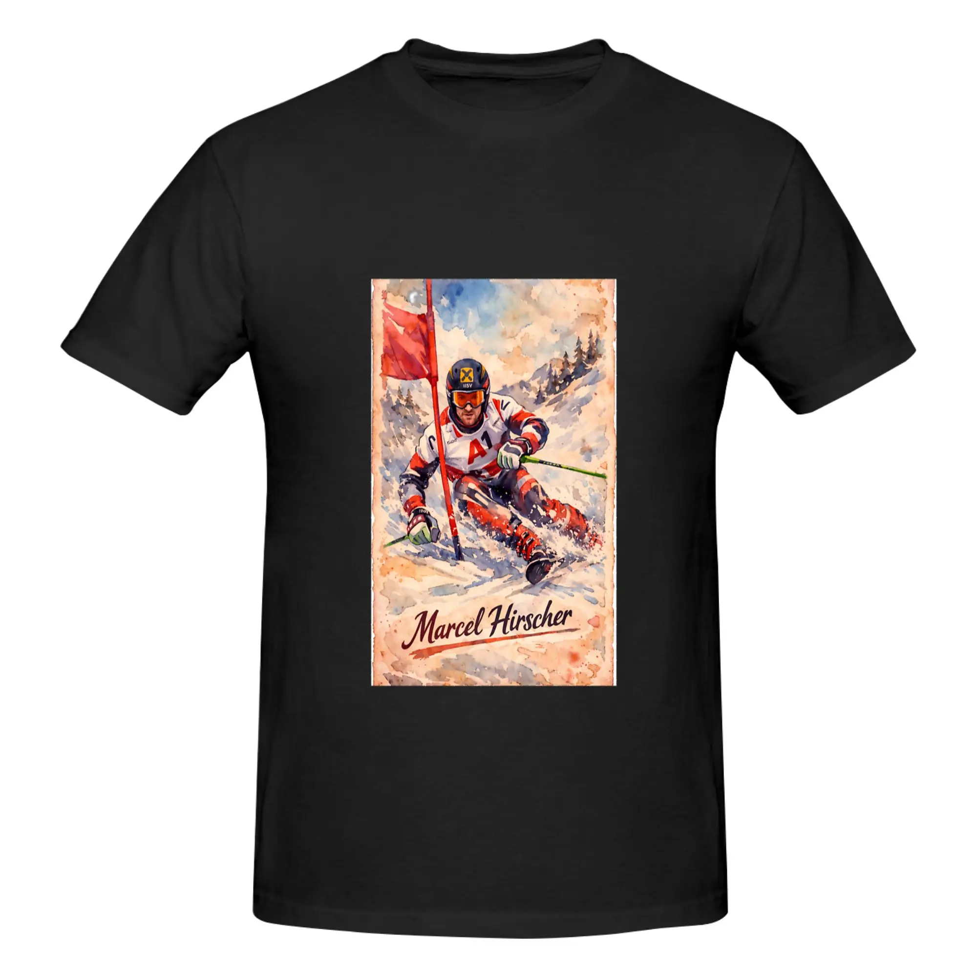 Funny Marcel Hirscher Alpine Skiing Oversized Men's Printed T-Shirt Unisex T shirtManga