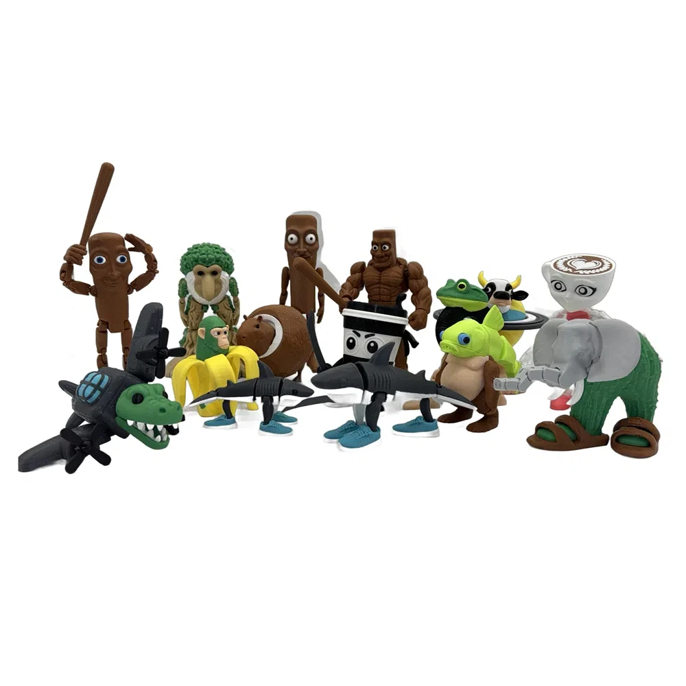 لعبة Brainrot الإيطالية ثلاثية الأبعاد دمية مطبوعة تونغ تونغ صحور الشكل Tralalero Tralala القرش تمثال مكتب حلية هدايا ديكور المنزل #5