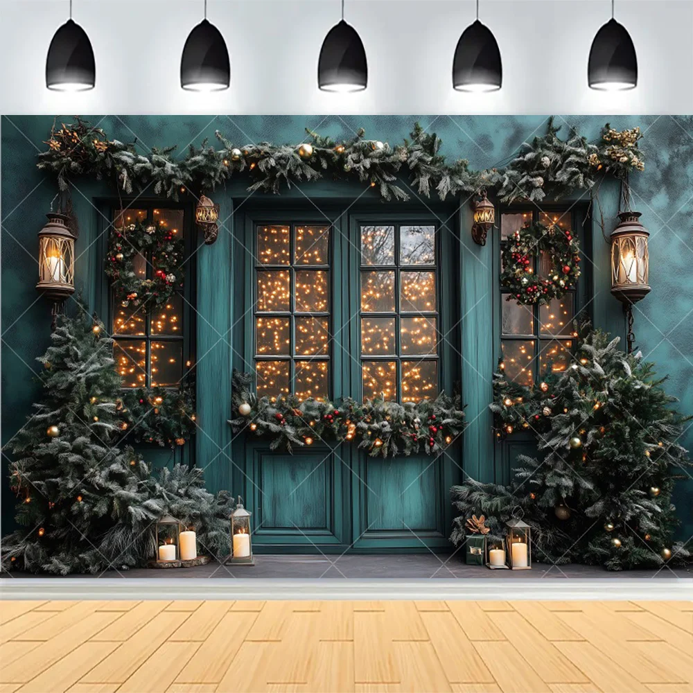Winter Christmas Atmosphere Windows Photography Background Merry Christmas Glow Christmas Little Studio Backdrops AG-71