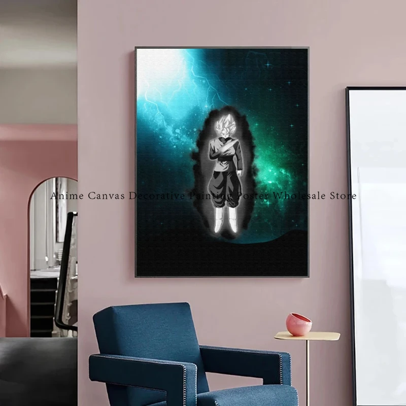 Decorazione della casa Poster e pittura Dragon Ball Goku Vegeta Anime adesivi murali di alta qualità soggiorno moderno pittura classica