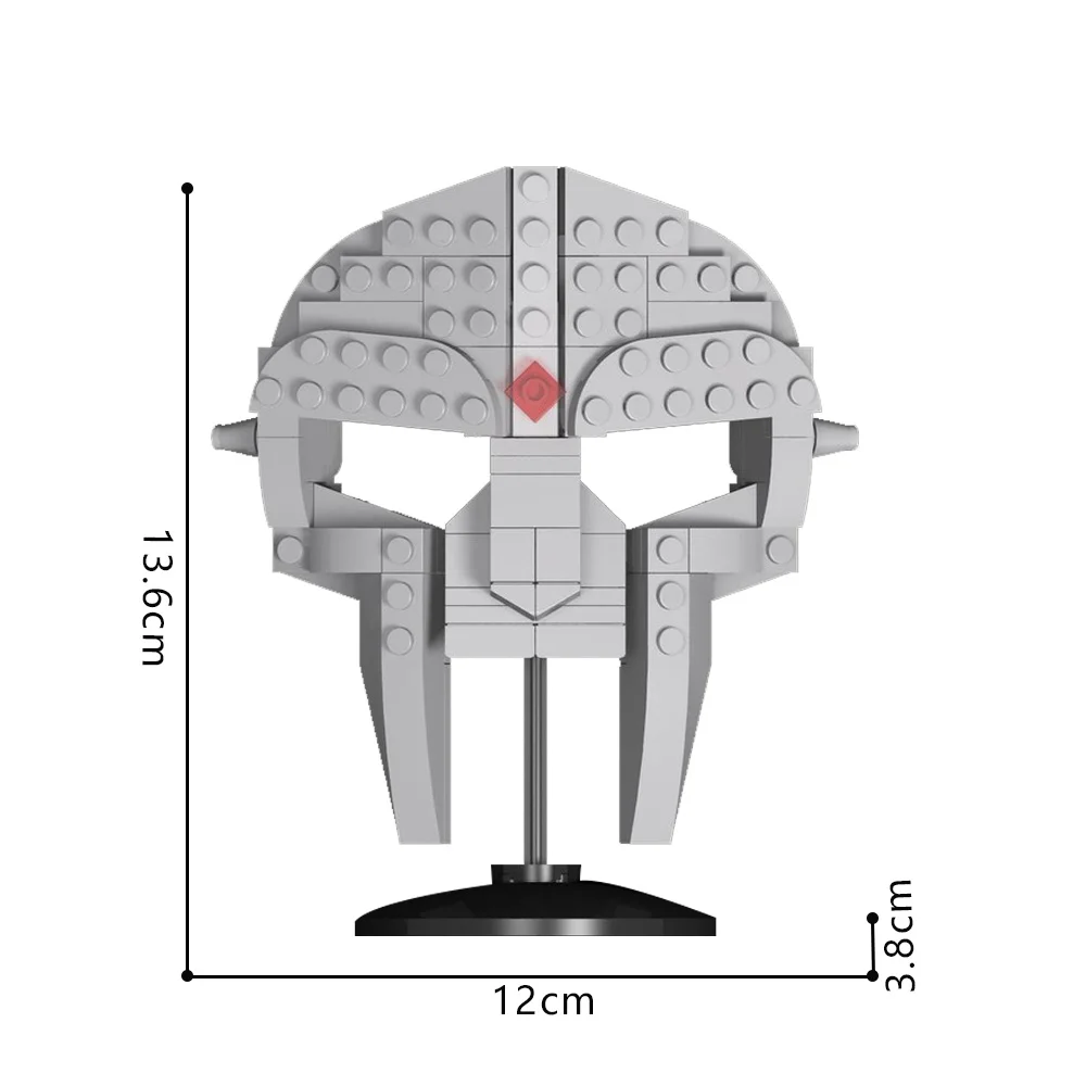 MF DOOM Mask Building Blocks Kit Gladiator Helmet Replica Bricks Toy Music Lovers Display Piece Gift view 5
