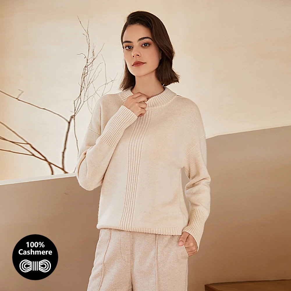 1706 Half High Collar 100% Cashmere Clothes Knitted Tops For Women Knitted Jumper Knitted Clothing Knitted Sweater