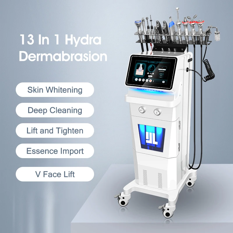 New 13 In 1 Hydrodermabrasion Oxygen Jet Aqua Peel Hydro Facial Skin Moisturizing Pore Clean Blackhead Acne Remove Machine