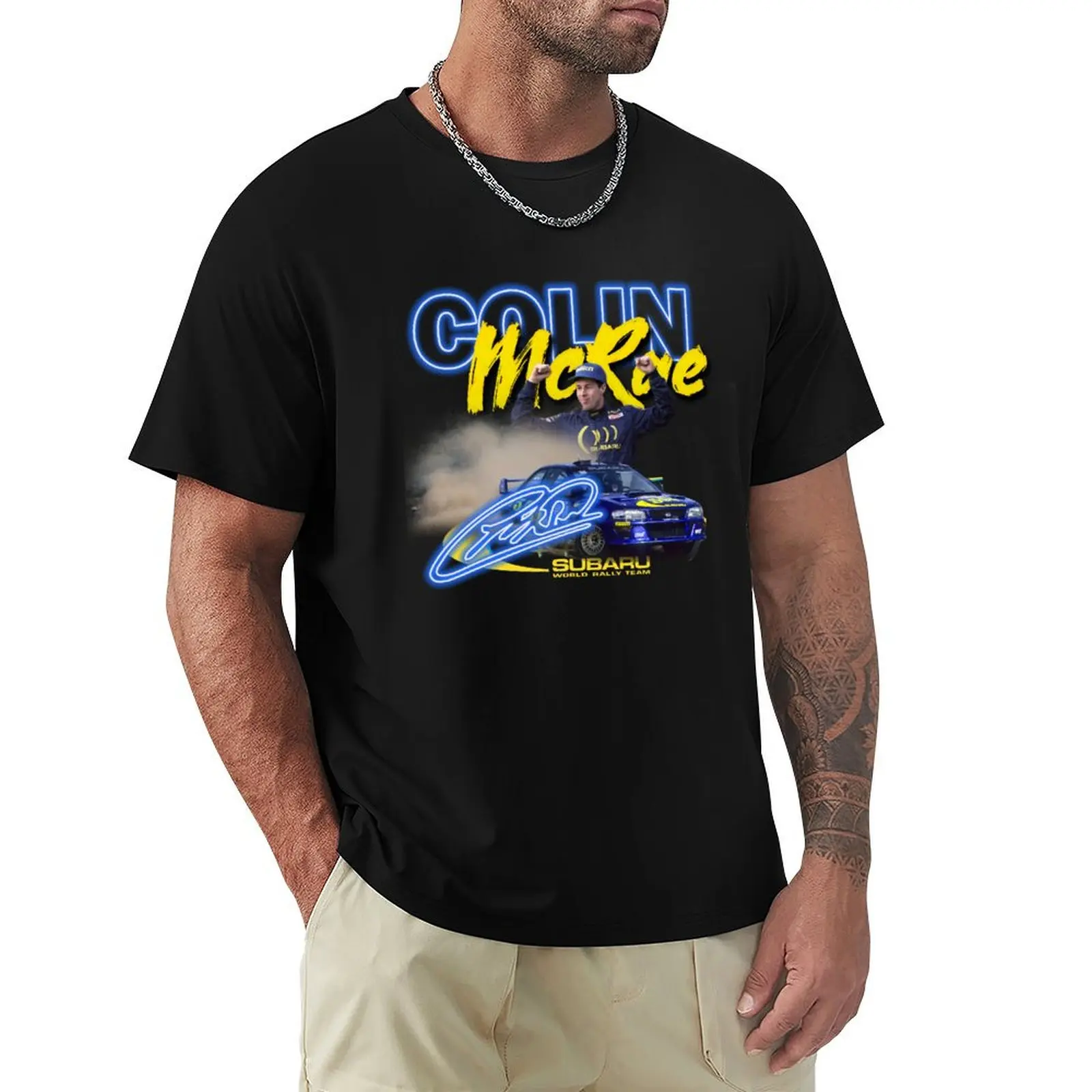 VINTAGE 90s COLIN MCRAE SHIRT T-Shirt Big and Tall Crew Neck Tee
