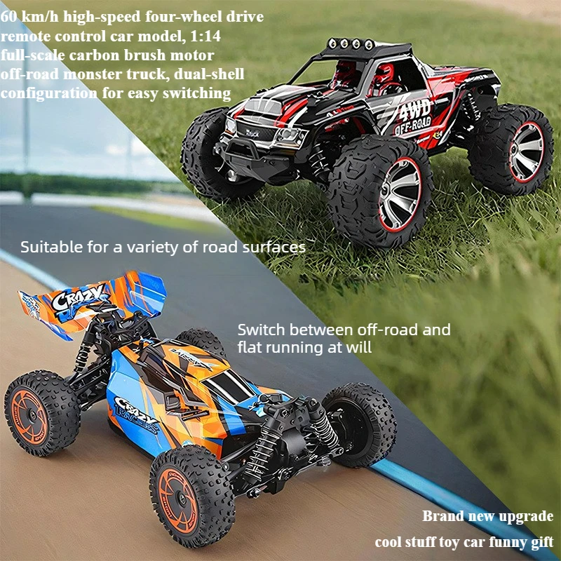 Cool Stuff Toy Car Funny Gift-60km/h High-speed 4WD Rc Cars for Adults,Remote Control Car,1:14 Off-road Rc Truck,Monster Truck
