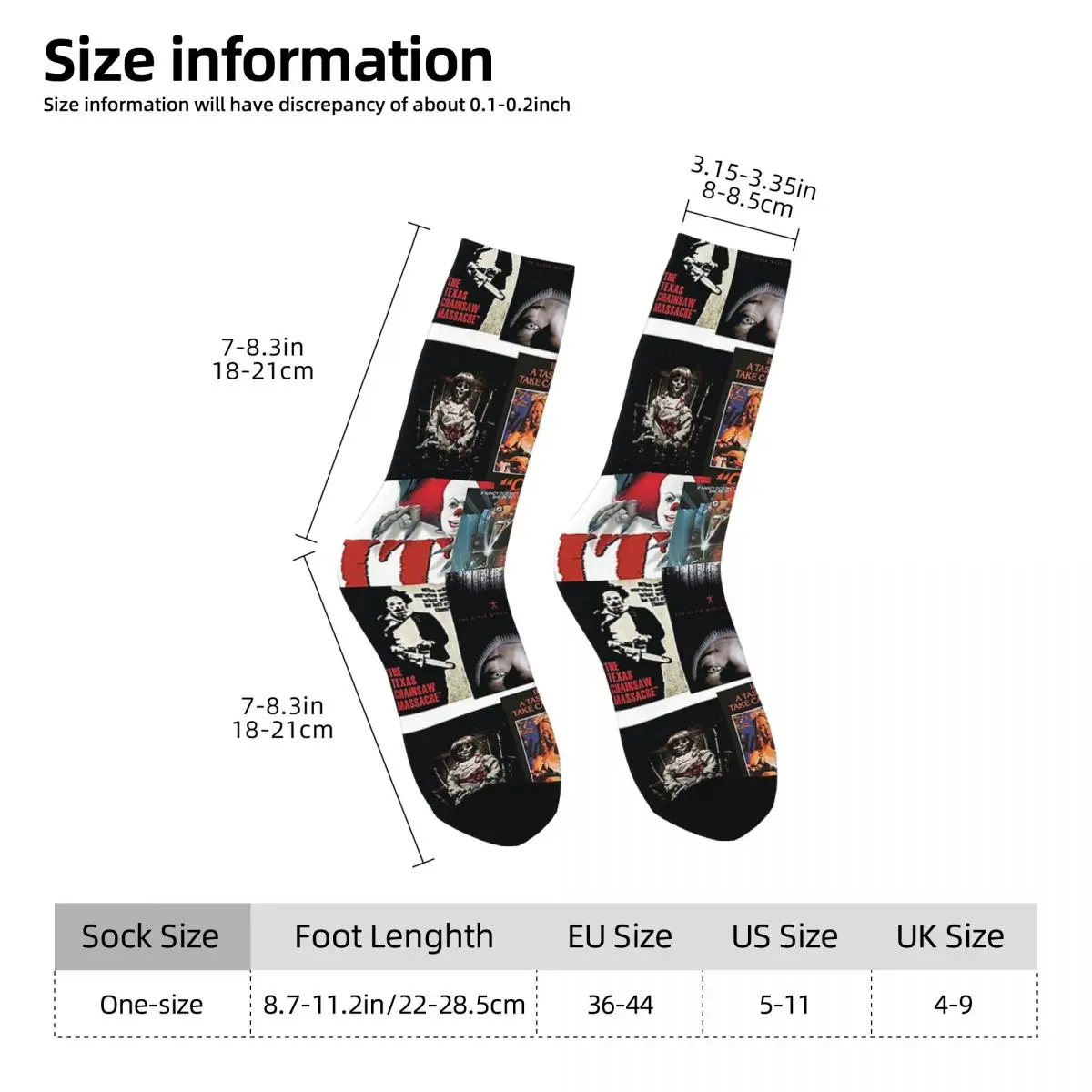 Horror Movie Posters Socks Harajuku Sweat Absorbing Stockings All Season Long Socks Accessories for Unisex Birthday Present