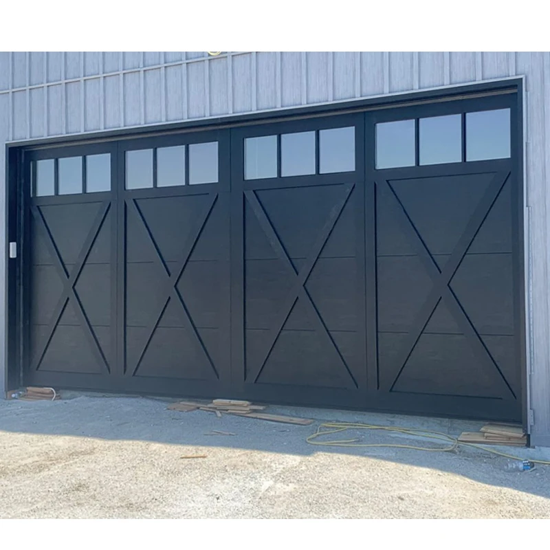 Custom Villa Aluminum Automatic Sectional Electric Garage Doors Glass Garage Door