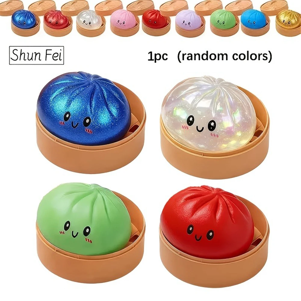 

Random Color Squishy Bun Stress Relief Toy, Slow Rebound Steamed Bun Squeeze Toy, Cute Anti-Stress Fidget Toy for Adults