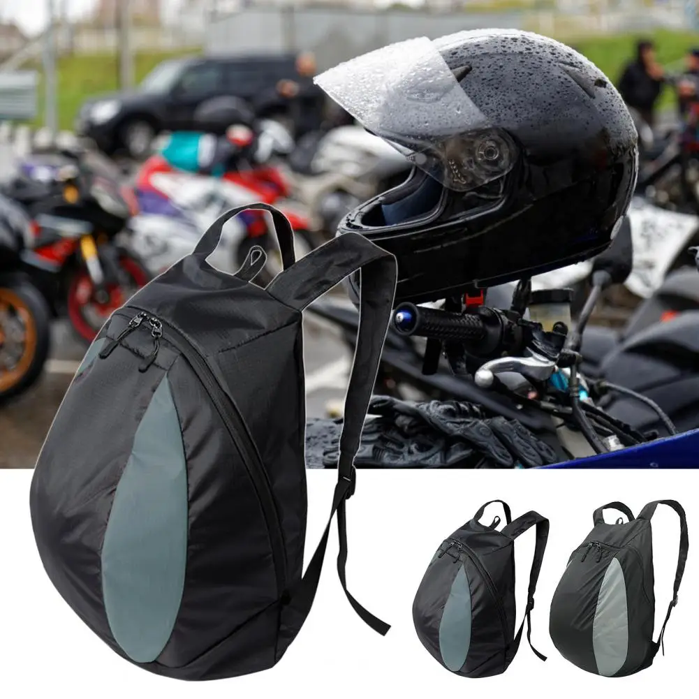 Easy to Clean Useful Men Cycling Backpack Motorcycle Helmet Pouch Foldable Nylon 24L Helmet Bag Waterproof for Sports