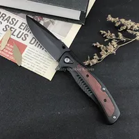 EDC Outdoor Hunting Folding Knife Tactical Jungle Rescue Utility Tool 420 Steel Inlaid Wood Handle Multi Camping Fishing Knife